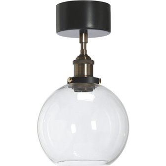 zdjęcie Lampa sufitowa plafon szklana kula Omega mosiądz